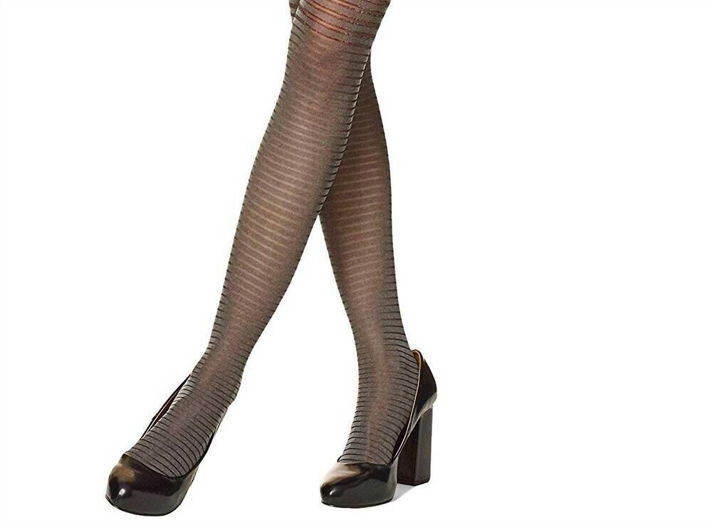 NEW HUE shimmer stripe tights in black